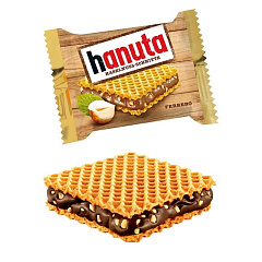 Вафли Hanuta Ferrero c шоколадом и орехами ~ 44 гр.